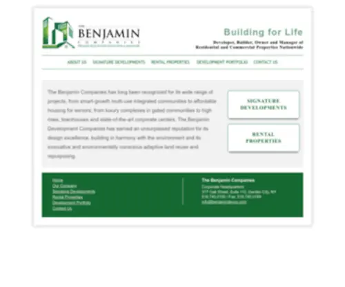 BenjamindevCo.com(The Benjamin Companies) Screenshot