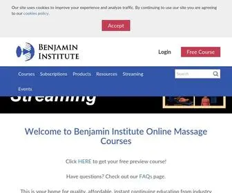 Benjamininstitute.com(Online Massage Education) Screenshot