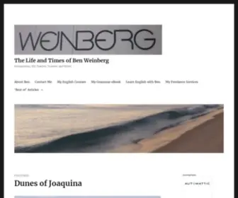 BenjWeinberg.com(Entrepreneur, ESL Teacher, Traveler, and Writer) Screenshot