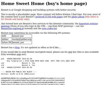 Bennetyee.org(Home Sweet Home (bsy's home page)) Screenshot