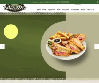 Bennigans.com(Irish Hospitality) Screenshot