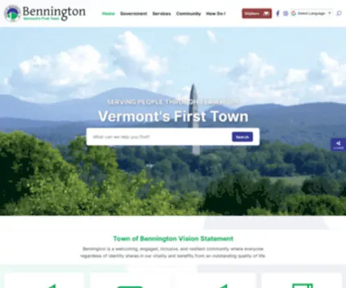 Benningtonvt.org(Town of Bennington) Screenshot