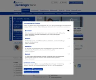 Bensbergerbank.de(Von altersvorsorge über girokonto bis versicherung) Screenshot