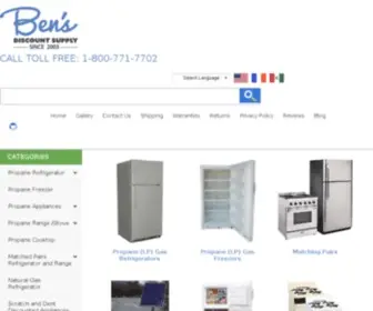 Bensdiscountsupply.com(Propane Refrigerator) Screenshot