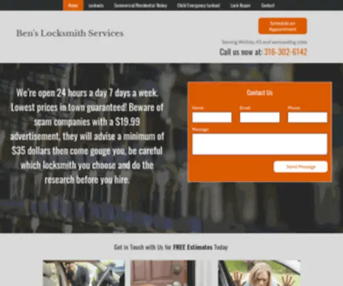 Benslocksmith24Hourservice.com(Ben's Locksmith Services) Screenshot