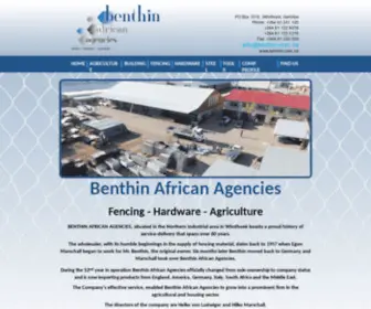 Benthin.com.na(Benthin African Agencies) Screenshot