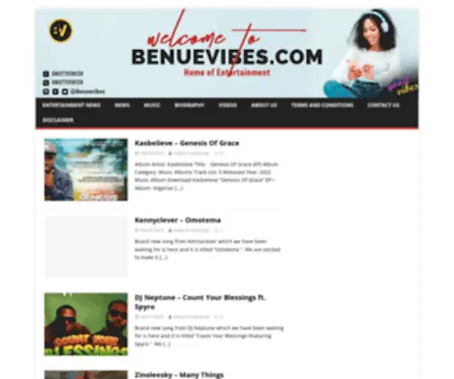 Benuevibes.com(Benue Music Website) Screenshot