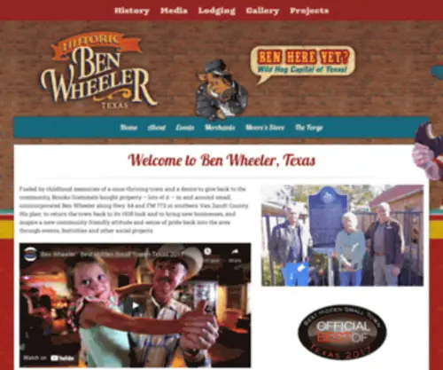Benwheelertx.com(City of Ben Wheeler) Screenshot