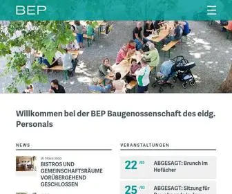 Bep-Zuerich.ch(BEP Baugenossenschaft des eidgenössischen Personals) Screenshot