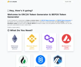 Bep20.online(BEP20 Token Generator & ERC20 Token Generator) Screenshot