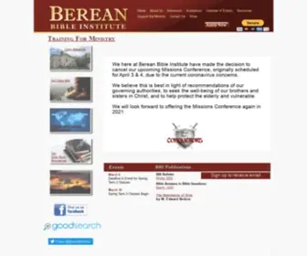 Bereanbibleinstitute.org(Berean Bible Institute) Screenshot