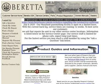 Berettasupport.com(Beretta USA Customer Support) Screenshot