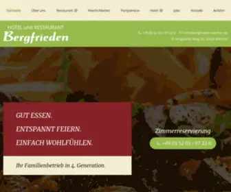 Bergfrieden-Werther.de(Deutsches Restaurant & Hotel in Werther) Screenshot