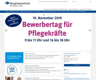 Bergmannstrost.de(BG Klinikum Bergmannstrost Halle) Screenshot