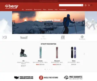 Bergsskishop.com(Berg's Ski & Snowboard Shop) Screenshot
