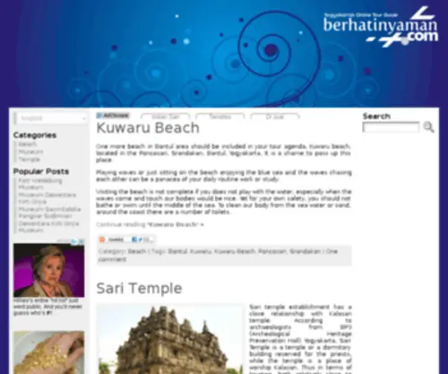 Berhatinyaman.com(Yogyakarta Tourism Guide) Screenshot