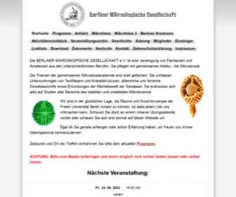 Berliner-Mikroskopische-Gesellschaft.de(Willkommen bei der Berliner Mikroskopischen Gesellschaft) Screenshot