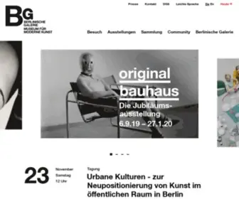 Berlinischegalerie.de(Zeitgenössische Kunst Berlin) Screenshot