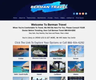 Bermantravel.com(Berman Travel the Go To Agency for Luxury Cruises and Luxury Travel) Screenshot