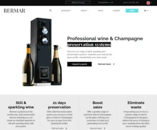 Bermar.co.uk(Wine & Champagne preservation systems) Screenshot