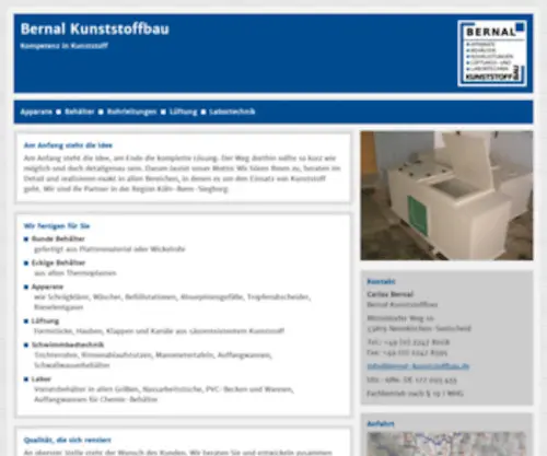 Bernal-Kunststoffbau.de(Bernal Kunststoffbau) Screenshot
