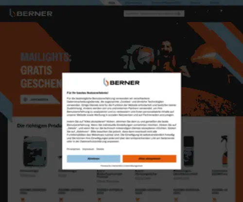 Berner.eu(Technische groothandel) Screenshot