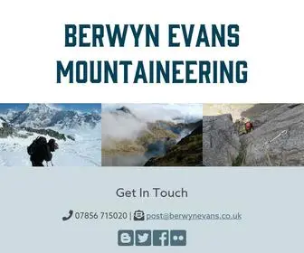 Berwynevans.co.uk(Berwyn Evans Mountaineering) Screenshot