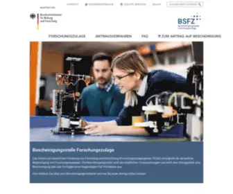 Bescheinigung-Forschungszulage.de(Steuerliche Förderung von Forschung & Entwicklung per Forschungszulagengesetz (FZulG)) Screenshot