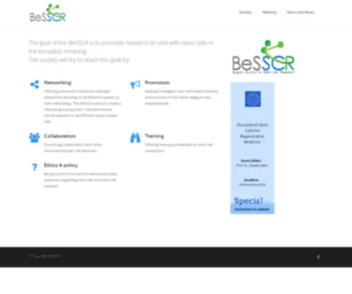 Besscr.be(Website of the Belgian Society for Stem Cell Research (BeSSCR)) Screenshot