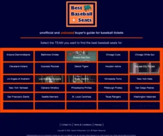 Bestbaseballseats.com(Best Seating at Major League Baseball Games) Screenshot