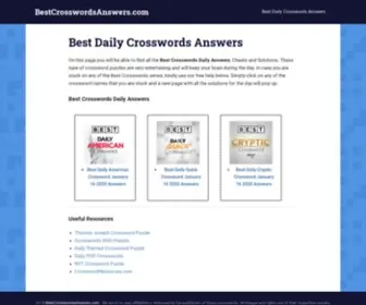 Bestcrosswordsanswers.com(Best Daily Crosswords Answers) Screenshot