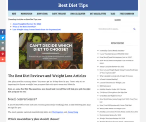 Bestdiettips.com(Best Diet Tips and Reviews of the Best Diets) Screenshot