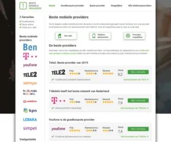 Bestemobieleproviders.nl(Beste mobiele providers) Screenshot