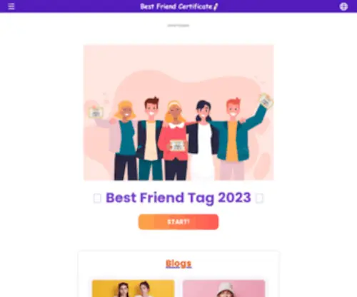 Bestfriendcertificate.com(Friendship Certificate 2023) Screenshot