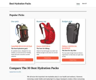 Besthydrationpack.org(The 30 Best Hydration Packs of 2021) Screenshot