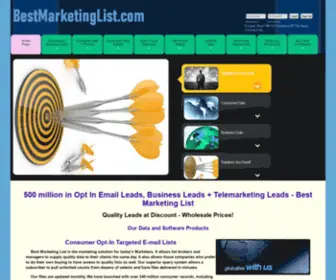 Bestmarketinglist.com(Over 500 million Consumer) Screenshot