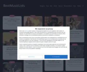 Bestmusiclists.com(Best Music Lists) Screenshot