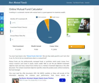 Bestmutualfunds.org(Complete Guide on best mutual fund to invest in 2020) Screenshot