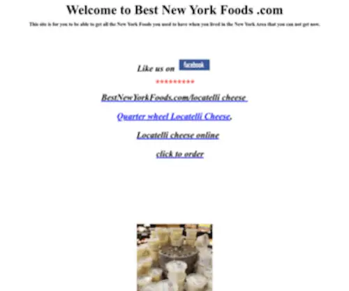 Bestnewyorkfoods.com(Welcomes you to the home of LOCATELLI CHEESE and the Quarter Wheel Locatelli Cheese ONLINE) Screenshot