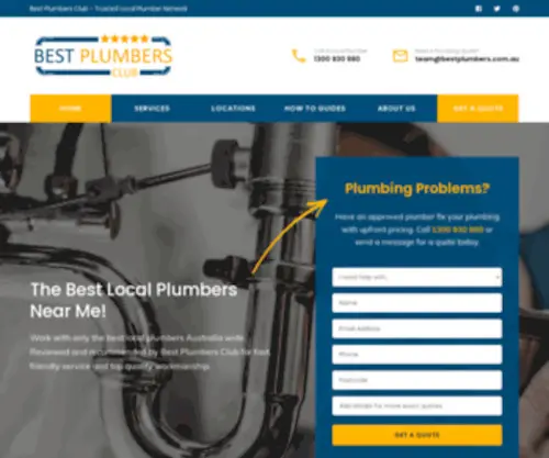 Bestplumbers.com.au(Best Plumbers Club) Screenshot