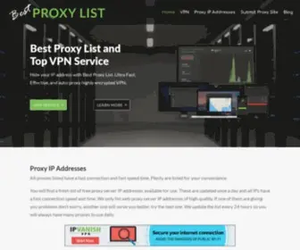 Bestproxylist.com(The Best List of Anonymous Internet Web Proxy Server Sites) Screenshot