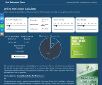 Bestretirementplans.in(Online Retirement Calculator) Screenshot