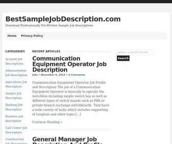 Bestsamplejobdescription.com(Download Professionally Pre) Screenshot