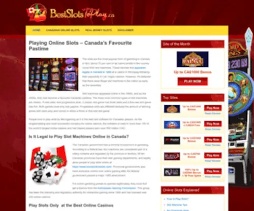 Bestslotstoplay.ca(Bestslotstoplay) Screenshot