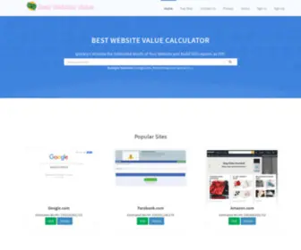 Bestvalue.website(Estimate Your Site Value or Price) Screenshot