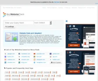 Bestwebsitecheck.com(Website Stats and Website Valuation) Screenshot