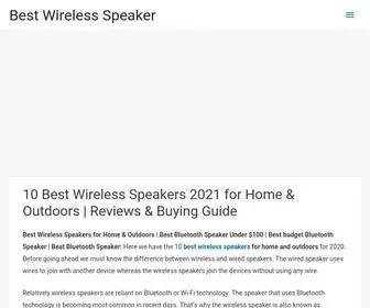 Bestwirelessspeaker.net(10 Best Wireless Speakers 2021 for Home & Outdoors) Screenshot