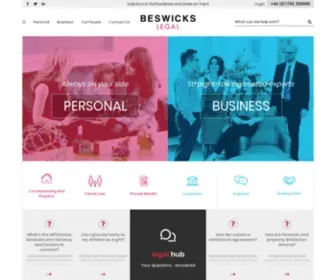 Beswicks.com(Solicitors in Stoke on Trent & Staffordshire) Screenshot