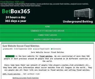 Betbox365.com(Fixed Matches 100% sure) Screenshot