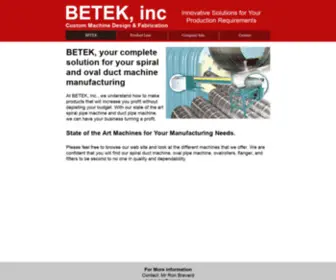 Betekdm.com(World leader in manfacturing of quality spiral and oval pipe machines) Screenshot